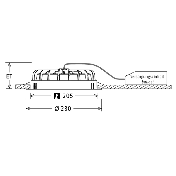 Einbauleuchte Vale-Tu rund D=230mm – Bild 2
