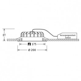 Einbauleuchte Vale-Tu rund D=200mm – Bild 2